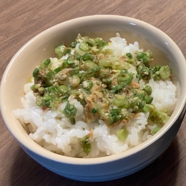 みょうがたけの味噌かけご飯